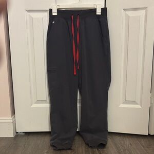 Figs Women’s Charcoal Joggers with Red Drawstring